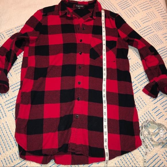 Timing Flannel Button Up Top M - Picture 5 of 7